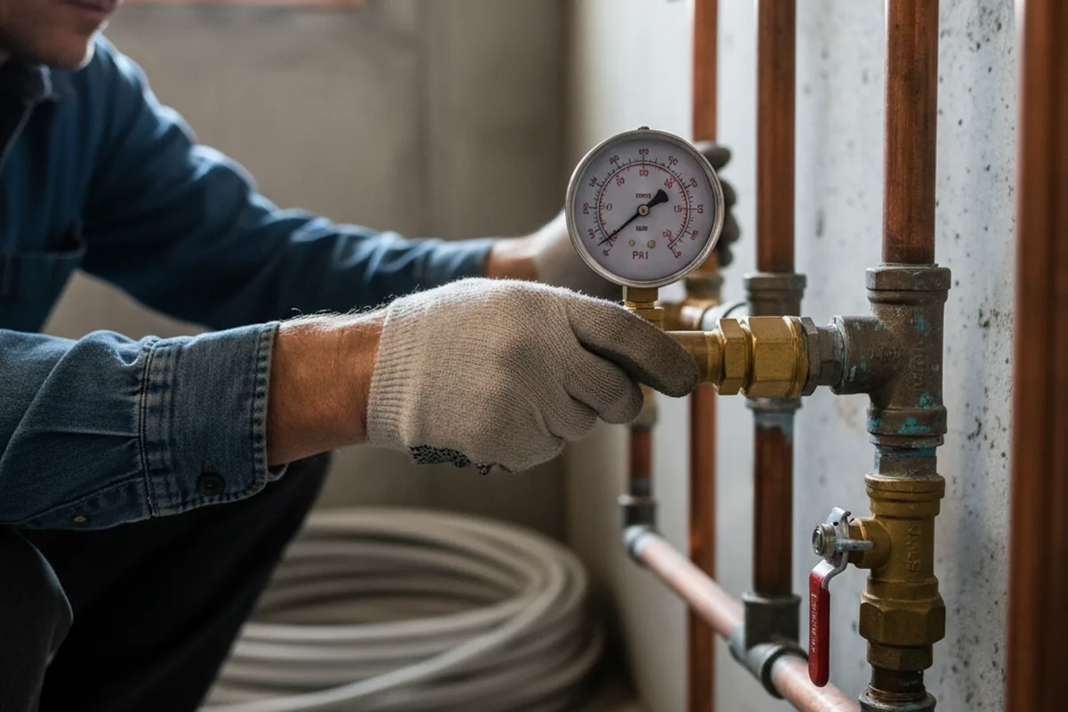 Pressure testing a repaired line during Water Line Repair in Lanoka Harbor